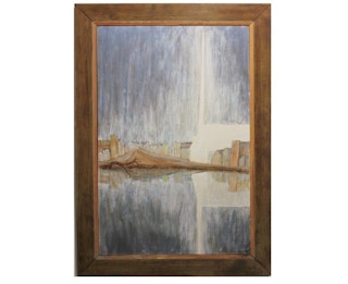 Faye Tyler- Impressionist Landscape Painting of a Town with a Chapel 1970's