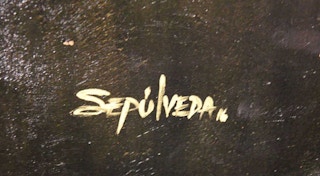 "Green Light" Large Scale Modern Surrealist Abstract Painting of a Lightbulb 2016