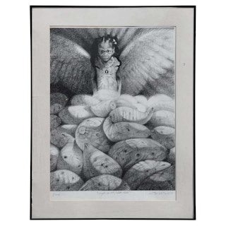 "Angel in the Potato Field" Abstract Figurative Artist Proof, 2005