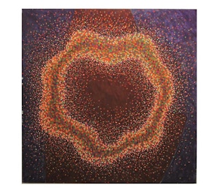 John Sturtevant- Pointillist Abstract with Deep Purples and Reds 2010
