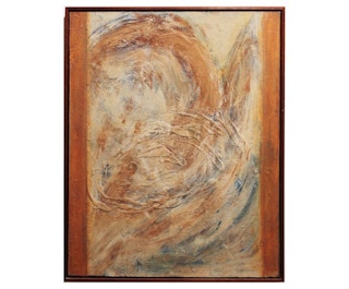 "Take the Fork in the Road" Burnt Orange Tonal Abstract 2000