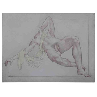 "Recollection of the Ceiling" Classical Style Figurative Nude Painting, 1976