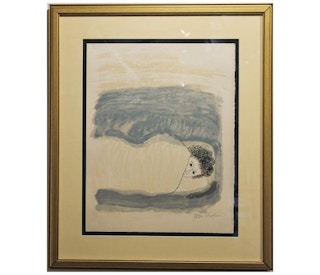 Ben Shahn- Resting Figure in Grey and Peach Tones 1968