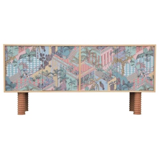 Custom Postmodern Sideboard Pastel Miami Wallpaper