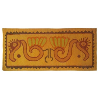 Modern Scandinavian Folk Art Tapestry