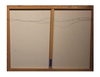 Chris Alexander- "Two Planets Dancing" Expressionist Yellow and Blue Toned Painting 2003