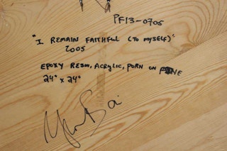 "I Remain Faithful (To Myself)" Contemporary Mixed Media Collage Painting 2005