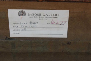 "City Cafe" Cubist Post Impressionist Abstract Landscape, 1970's