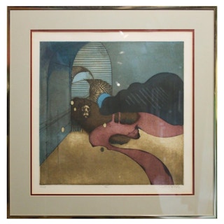 Tony Bass- "I" Contemporary Colorful Lithograph, Edition 39 of 50 1970's