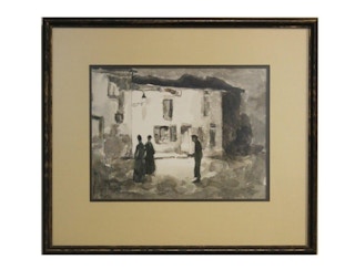 Chester Dixon Snowden- 1 Street Scene with Women and a Begger 1950's