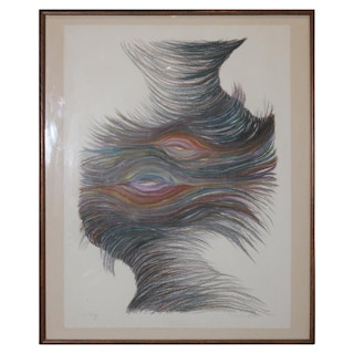 Marlene Matalon- Abstract Feather Like Drawing For Toby Topek 1976