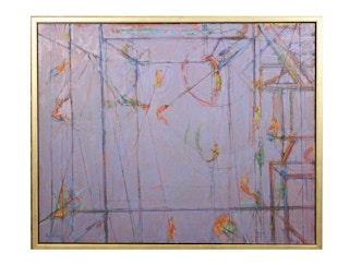 William Anzalone- Purple, Orange and Blue Toned Abstract Figurative of a Circus 1970's