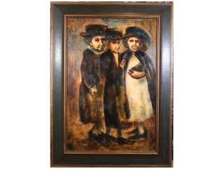 Don Cincone- "Kindness, Strength, and Wisdom" Original Painting with Three Well Dressed Women 20th Century