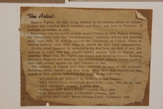 Hans V. Figura- "Drottingholm" Palace Etching on Silk 1900's