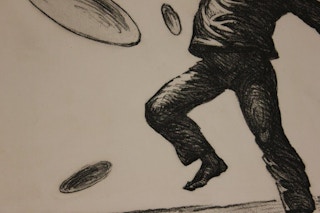 Robert Levers "Terrorist Juggling Plates" Naturalistic Surrealist 1990