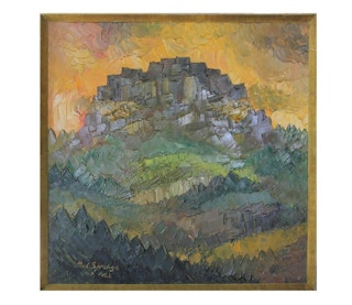 Paul Sprohge- "Mountain" Deep Tonal Abstract Impressionist Painting 1962