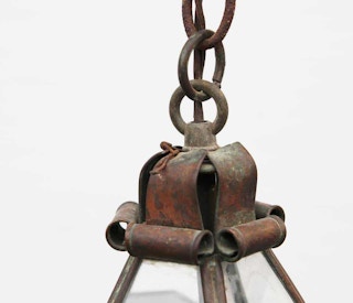 Hector Aguilar Copper and Brass Architectural Star Light Fixture