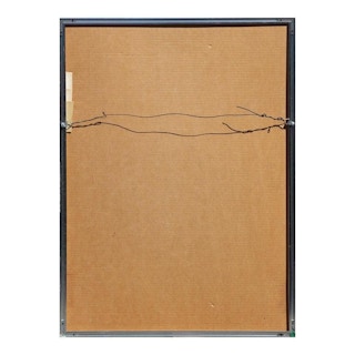 Black and Blue Geometric Abstract Lithograph Signed "Jonny" 20th Century