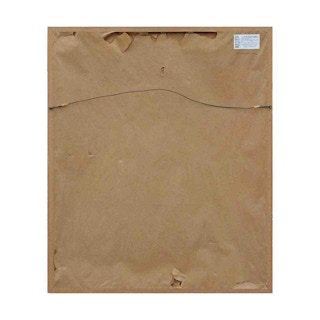 Red Toned Abstract Portrait of Two Female Figures with Bird Lithograph 20th Century