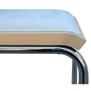 Set of Four Kravet Light Velvet Cesca Bar Stools by Marcel Breuer