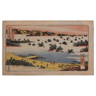 Edo Landscape Japanese Woodblock Print 1850's