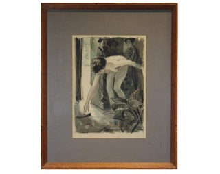 Untitled (Nude with Geisha Screen) 20th Century