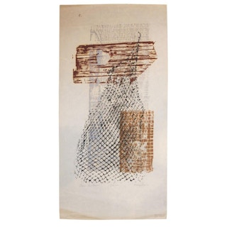 Barbara Maples- "Town Textures" Abstract Industrial Serigraph Edition 12 1950's