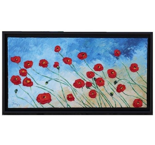 Isabelle Dupuy "Poppies Dancing" Contemporary Abstract Floral Painting 2009