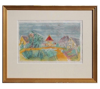 "Les Pigonnier Normand" Cubist / Impressionist Townscape 1953