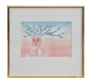 Abstract Pastel Figurative Lithograph Edition 2 of 25