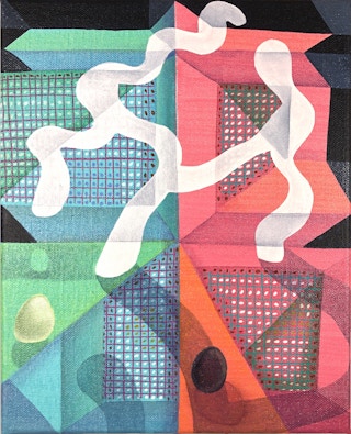 “Untitled (CVS 236)” Contemporary Abstract Colorful Neon Geometric Painting 2022