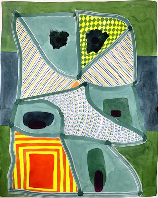 “Untitled (PPR 357)” Contemporary Abstract Colorful Geometric Patterned Painting 2021