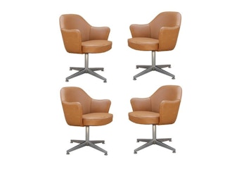 3 Modern Knoll Saarinen Executive Armchair in Saddle Leather
