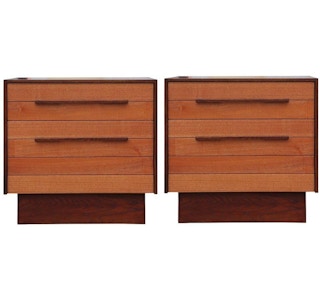 Pair of Modern Studio Made Two Toned Solid Wood End Tables / Night Stands