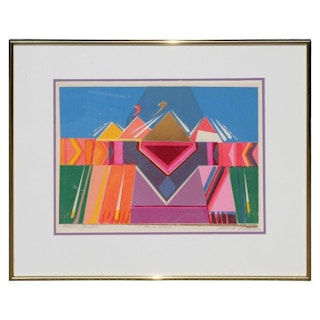 "Procession" Geometric Serigraph Artist Proof Print 1987