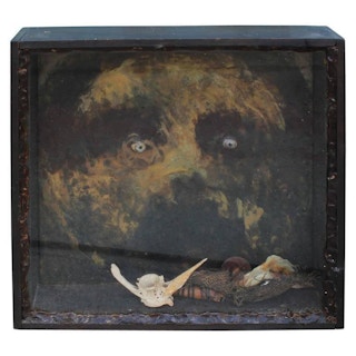 Mixed-Media Abstract Shadowbox with Bear and Seashells 1969