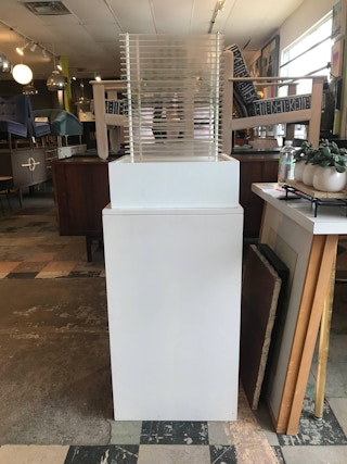 Geometric Plexiglass Sculpture w/ Pedestal Display Base 2000's