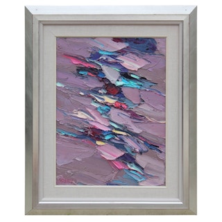 "A Toodle Thru Santa Fe" Purple And Blue Textured Abstract, 2016