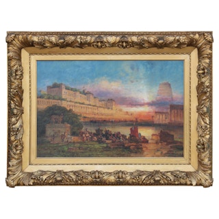 Tonalist Ancient Cityscape Painting, 19th Century