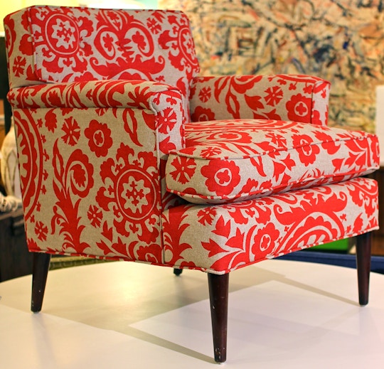 Red Floral Patterned Chair