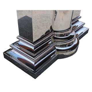 Modern Stanley Jay Friedman for Brueton Walnut & Stainless Steel Dining Table