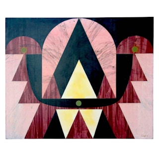 Richard Stout - Large Pink Geometric Painting, 1971