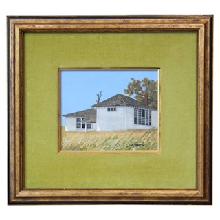 Untitled Acrylic Architectural Landscape Painting