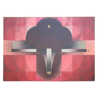 Red Geometric Abstract, 1970's