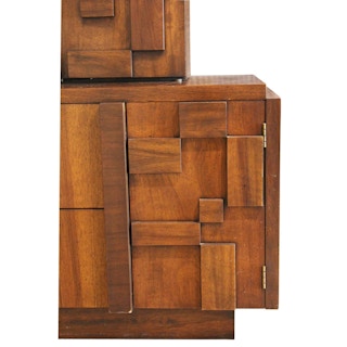Modern Lane Brutalist Walnut Hutch / Cabinet in the Style of Paul Evans