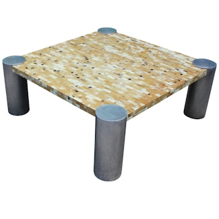 Stunning Hollywood Regency Tessellated Bone and Aluminium Coffee Table
