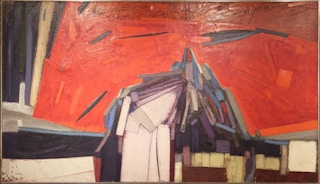 Red, Blue and White Abstract 1967