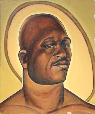 "Duke #2" Contemporary Large Portrait Painting, 1996