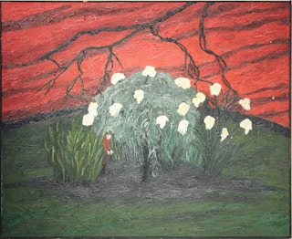 "Prowl" Red Abstract Figurative Landscape 1985