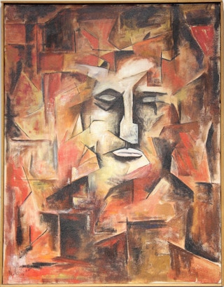 Red, White and Black Cubist Portrait 1984